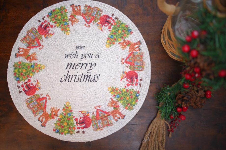 Xmas  Jute Round 
Table mat