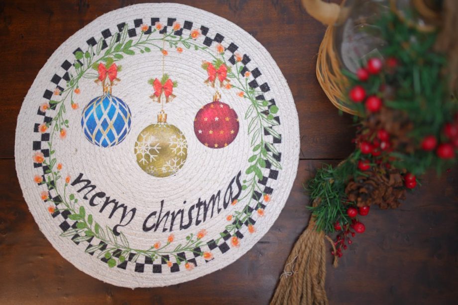 Xmas  Jute Round 
Table mat