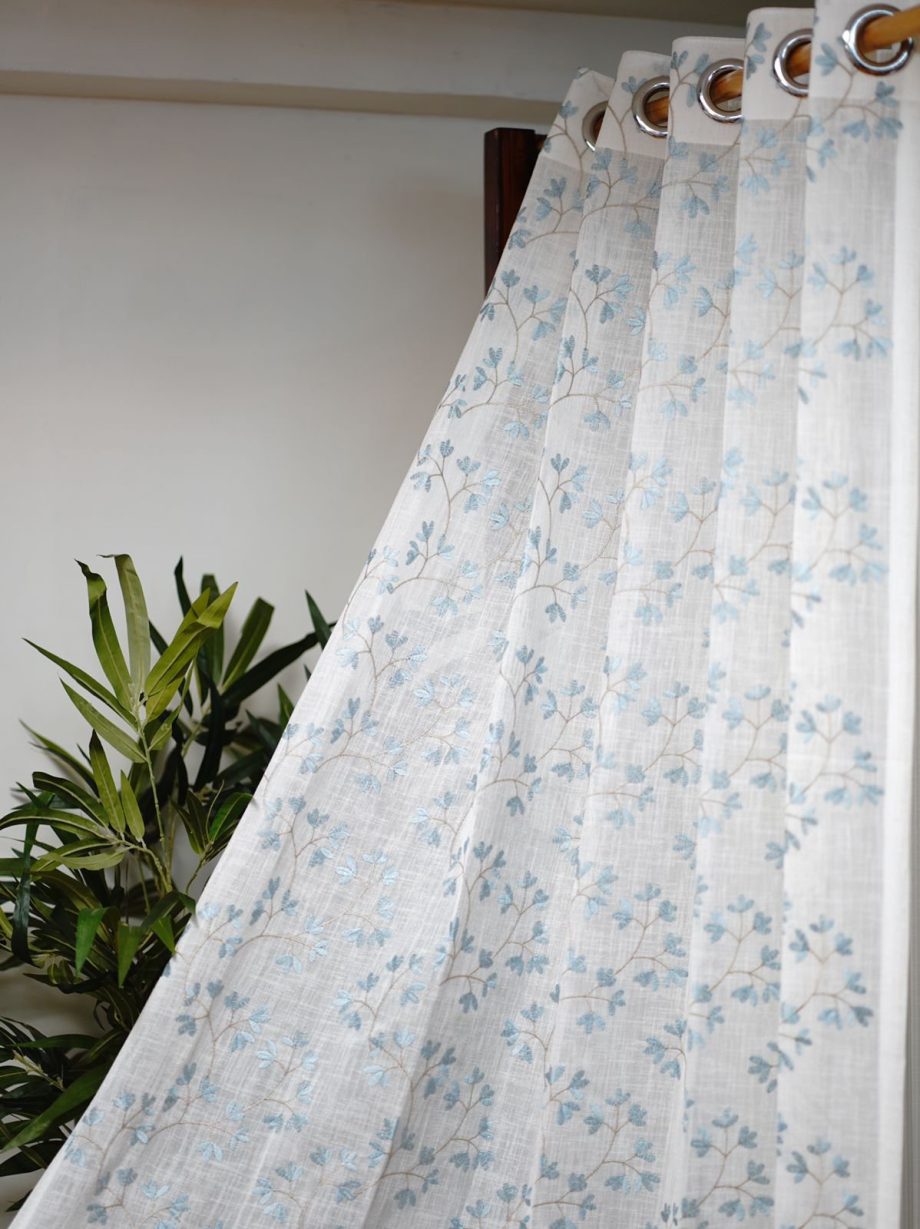 Embroidery sheer curtains