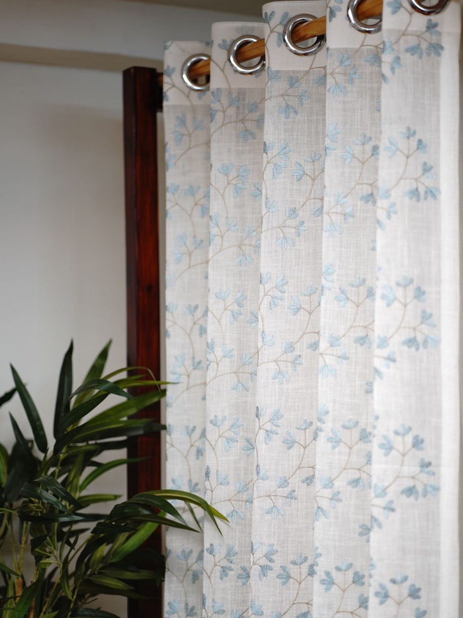 Embroidery sheer curtains