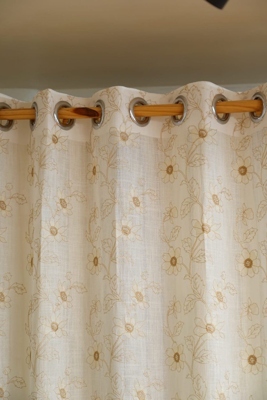 Embroidery sheer curtains