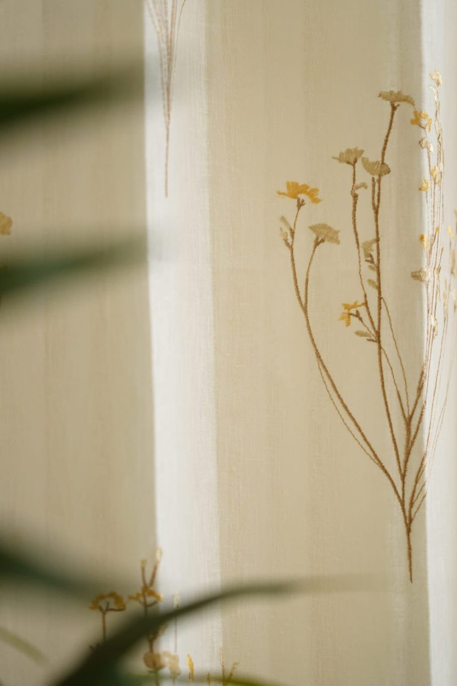 Embroidery sheer curtains