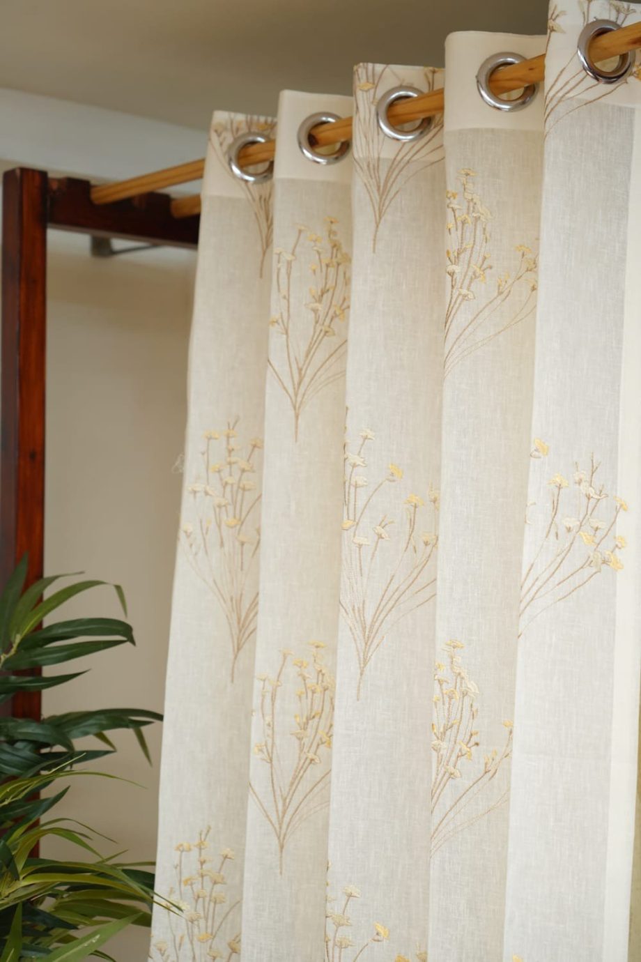 Embroidery sheer curtains