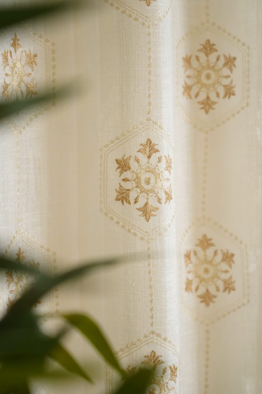 Embroidery sheer curtains