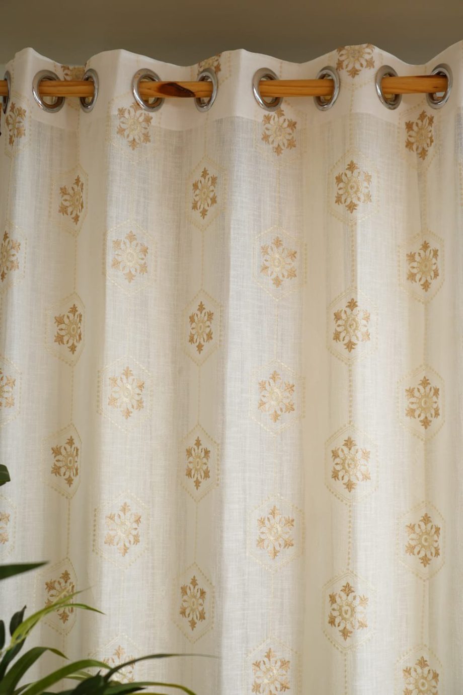 Embroidery sheer curtains